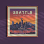 Vintag Seattle Washington Poster