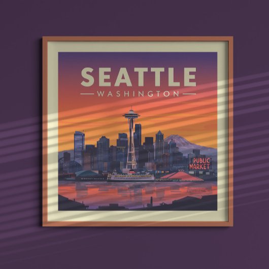 Vintag Seattle Washington Poster