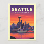 Vintag Seattle Washington Postkarte (Vorderseite)