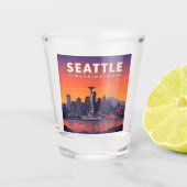 Vintag Seattle Washington Schnapsglas (Vorderseite)