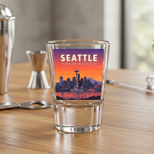 Vintag Seattle Washington Schnapsglas