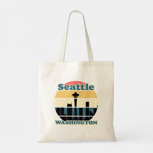 Vintag Seattle Washington Tragetasche (Rückseite)