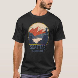 Vintag Seattle Washington Wa Mountains Wandern T-Shirt
