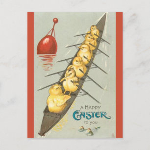 Vintag sechs Chicks in einem Ostern Postkarte