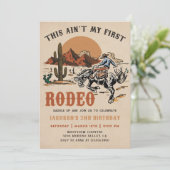 Vintag Second Rodeo Western Cowboy 2. Geburtstag Einladung (Stehend Vorderseite)