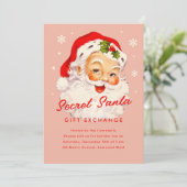 Vintag Secret Santa Gift Exchange Party Einladung (Stehend Vorderseite)