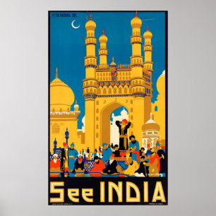 Vintag See India Travel Poster von G.D.Deuskar