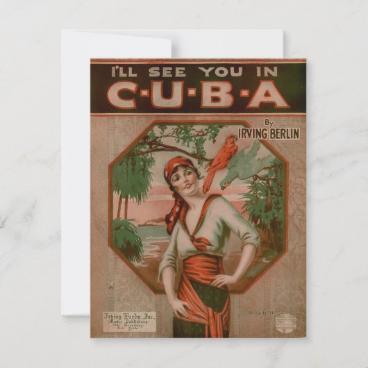 Vintag sehe ich dich auf Kuba Reisen Karte (Vorderseite)