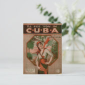 Vintag sehe ich dich auf Kuba Reisen Postkarte (Stehend Vorderseite)