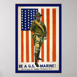 Vintag seien Sie ein US-Marinesoldat! Poster