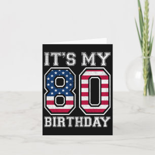 Vintag seine 80. Geburtstagsflagge Indepen Karte
