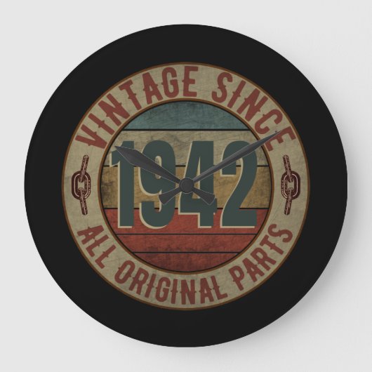 VINTAG SEIT 1942 ALLE URSPRUNGSTEILE GROßE WANDUHR (Vorderseite)