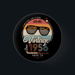 Vintag seit 1956 button<br><div class="desc">Das perfekte Vintage Geburtstagsgeschenk mit Ihrem Geburtsjahr und schönen Retrofarben. Sehr nette alte Schule und modernes Design gleichzeitig.</div>