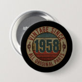 VINTAG SEIT 1958 ALLE URSPRUNGSTEILE BUTTON (Vorne & Hinten)