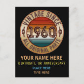 Vintag seit 1960 Alle Originalteile Postkarte (Vorderseite)