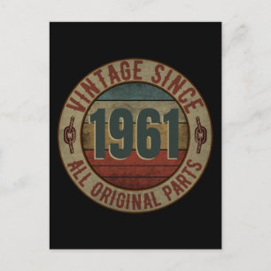 VINTAG SEIT 1961 ALLE URSPRUNGSTEILE POSTKARTE