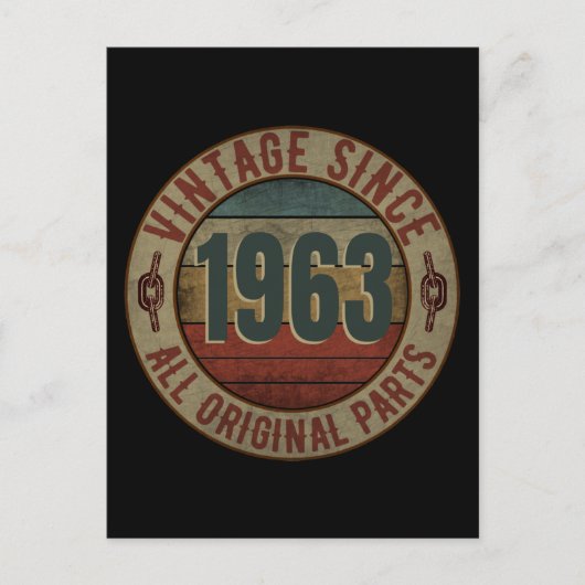 VINTAG SEIT 1963 ALLE URSPRUNGSTEILE POSTKARTE (Vorderseite)