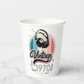 Vintag seit 1970 Kopfhörer Pappbecher (Rückseite)