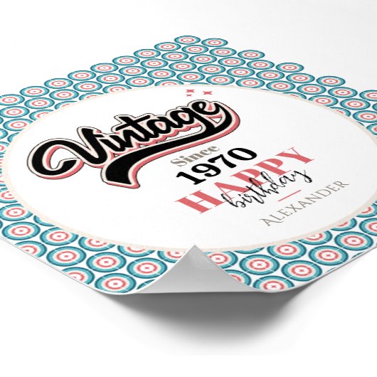 Vintag seit - 1970 poster (Ecke)