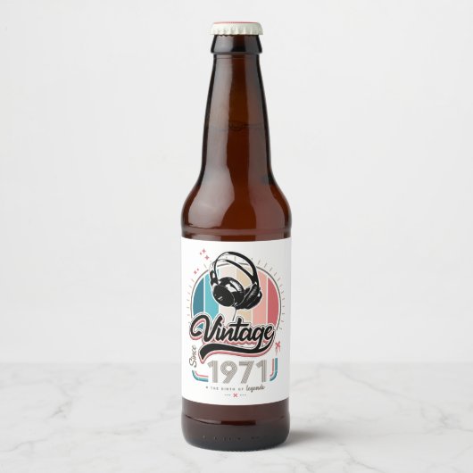 Vintag seit 1971 bierflaschenetikett (Vorderseite)