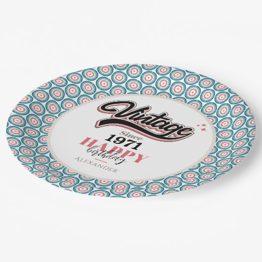 Vintag seit - 1971 pappteller (Schrägansicht)