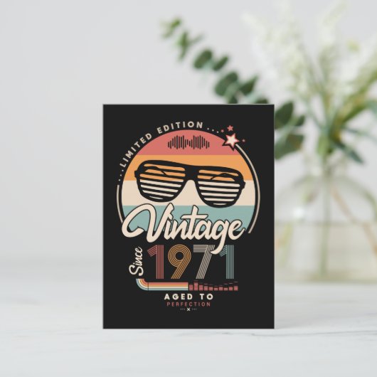 Vintag seit 1971 postkarte (Stehend Vorderseite)