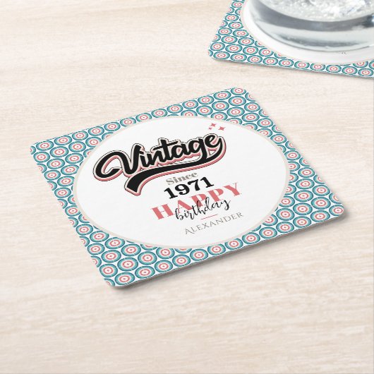 Vintag seit - 1971 rechteckiger pappuntersetzer (angewinkelt)