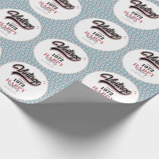 Vintag seit - 1972 geschenkpapier (Ecke)