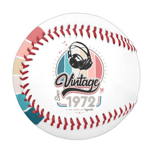 Vintag seit 1972 Kopfhörer Baseball (Vorderseite Links)