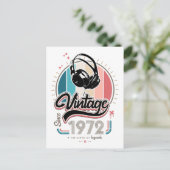 Vintag seit 1972 Kopfhörer Postkarte (Stehend Vorderseite)