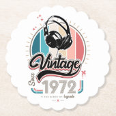 Vintag seit 1972 Kopfhörer Untersetzer (Vorderseite)