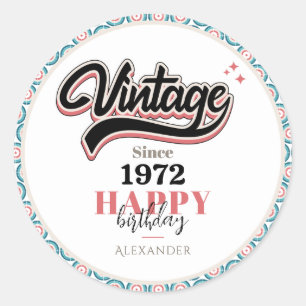 Vintag seit - 1972 runder aufkleber