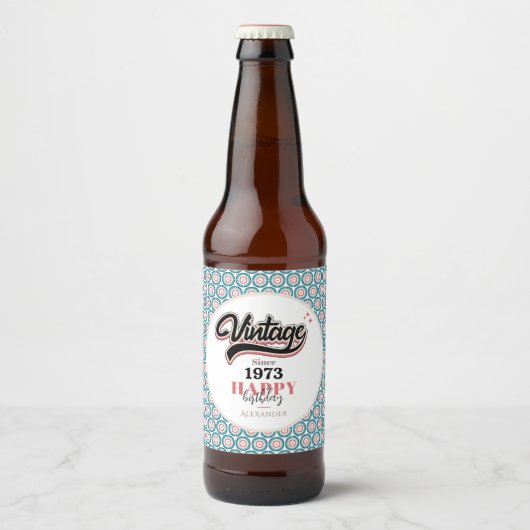 Vintag seit - 1973 bierflaschenetikett (Vorderseite)