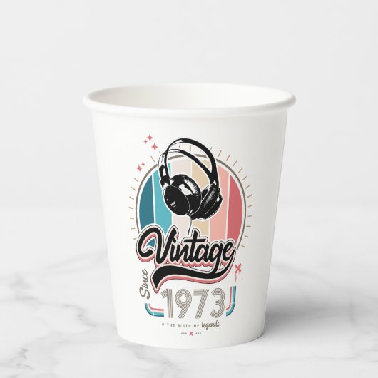 Vintag seit 1973 pappbecher (Rückseite)