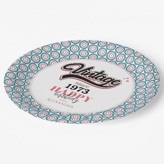 Vintag seit - 1973 pappteller (Schrägansicht)