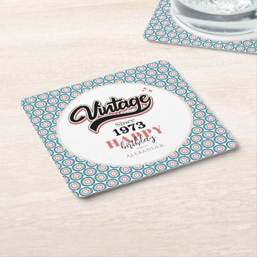 Vintag seit - 1973 rechteckiger pappuntersetzer (angewinkelt)