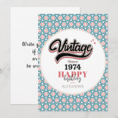 Vintag seit - 1974 feiertagskarte (Vorne/Hinten)