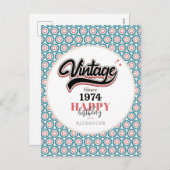 Vintag seit - 1974 feiertagspostkarte (Vorne/Hinten)