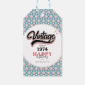 Vintag seit - 1974 geschenkanhänger (Rückseite)