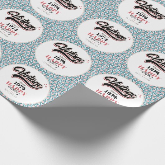 Vintag seit - 1974 geschenkpapier (Ecke)