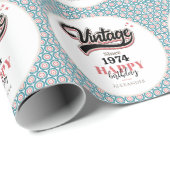 Vintag seit - 1974 geschenkpapier (Rolleneckpunkt)