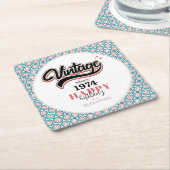 Vintag seit - 1974 rechteckiger pappuntersetzer (angewinkelt)