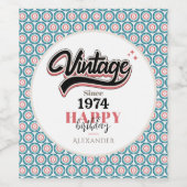 Vintag seit - 1974 weinetikett (Einzelnes Label)