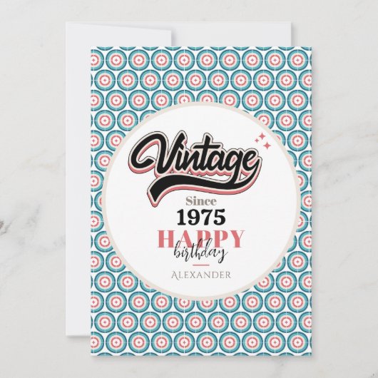 Vintag seit - 1975 dankeskarte (Vorderseite)