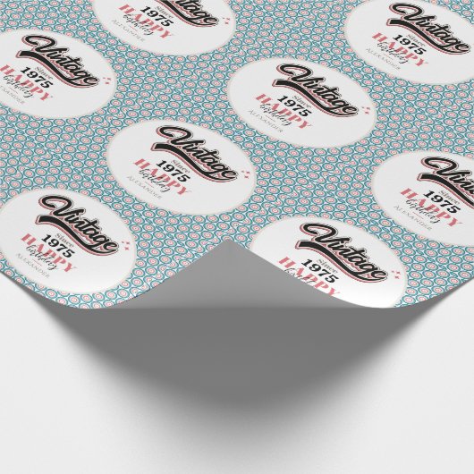 Vintag seit - 1975 geschenkpapier (Ecke)