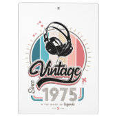 Vintag seit 1975 Kopfhörer Klemmbrett (Rückseite)