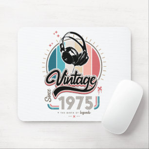 Vintag seit 1975 Kopfhörer Mousepad