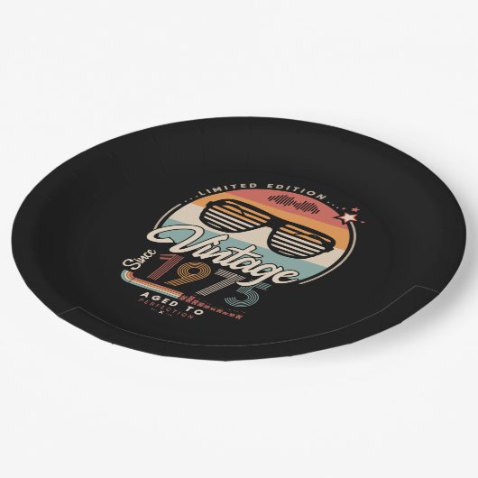 Vintag seit 1975 pappteller (Schrägansicht)