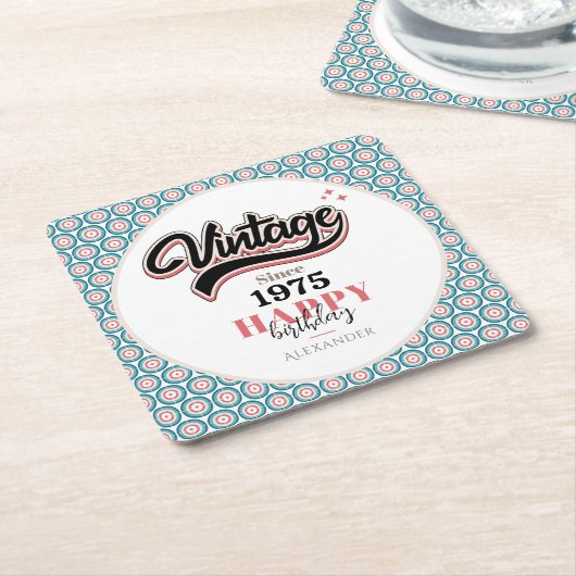 Vintag seit - 1975 rechteckiger pappuntersetzer (angewinkelt)