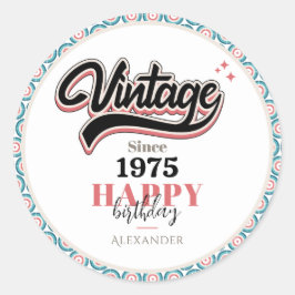 Vintag seit - 1975 runder aufkleber